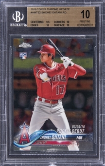 2018 Topps Chrome Update Rookie Debut #HMT32 Shohei Ohtani Rookie Card - BGS PRISTINE 10